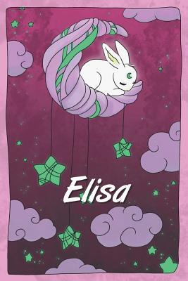 Download Elisa: personalized notebook sleeping bunny on the moon with stars softcover 120 pages blank useful as notebook, dream diary, scrapbook, journal or gift idea - Jenny Illus | ePub